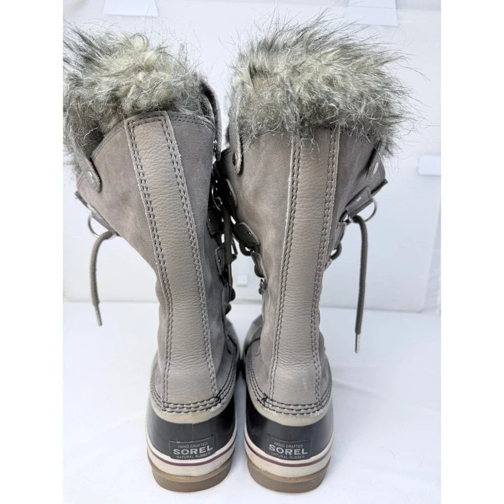 Sorel Joan of Arctic Quarry Grey Waterproof Faux Fur Snow Boots Womens